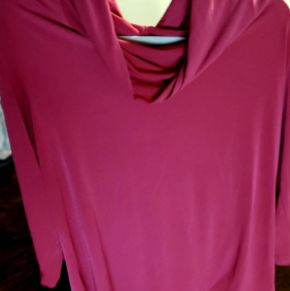 NWOT Susan Grave pink blouse with swoop collar - Picture 1 of 7